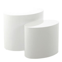 Furniture To Go Mice Oval Coffee Table In White Set Of 2 - thumbnail 1
