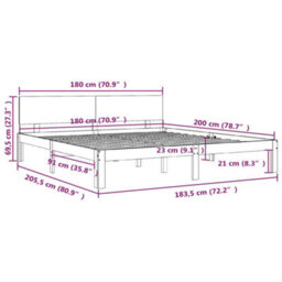 Vidaxl Bed Frame Without Mattress White 180X200Cm Super King Size - thumbnail 8