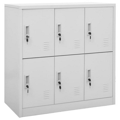 Berkfield Modern Locker Cabinets 5 Pcs Light Grey 90X45X92.5 Cm Steel - image 1