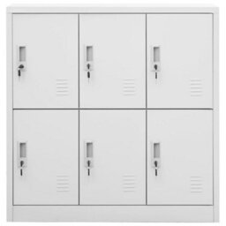 Berkfield Modern Locker Cabinets 5 Pcs Light Grey 90X45X92.5 Cm Steel - thumbnail 3