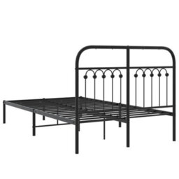 Berkfield Metal Bed Frame Without Mattress With Headboard Black 120X190Cm - thumbnail 6