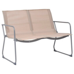 Berkfield 4 Piece Garden Lounge Set Fabric & Steel Cream - thumbnail 3