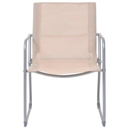 Berkfield 4 Piece Garden Lounge Set Fabric & Steel Cream - thumbnail 7