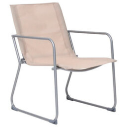 Berkfield 4 Piece Garden Lounge Set Fabric & Steel Cream - thumbnail 8