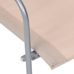 Berkfield 4 Piece Garden Lounge Set Fabric & Steel Cream - thumbnail 6