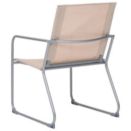 Berkfield 4 Piece Garden Lounge Set Fabric & Steel Cream - thumbnail 9