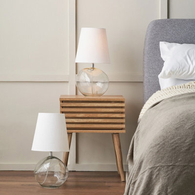 Pacific Lifestyle Set Of 2 Hallie Clear Glass And White Shade Table Lamp - image 1