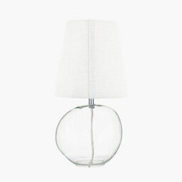 Pacific Lifestyle Set Of 2 Hallie Clear Glass And White Shade Table Lamp - thumbnail 5