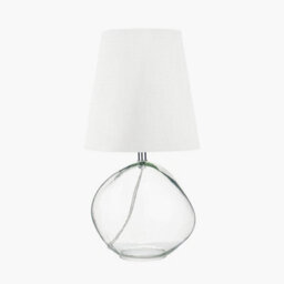 Pacific Lifestyle Set Of 2 Hallie Clear Glass And White Shade Table Lamp - thumbnail 4