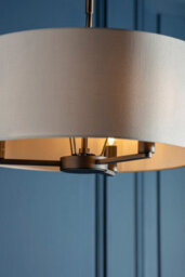 Anson Lighting Baja 3Lt Pendant Light Finished In Dark Antique Bronze Plate And Marble Fabric - thumbnail 3