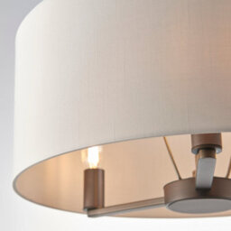 Anson Lighting Baja 3Lt Pendant Light Finished In Dark Antique Bronze Plate And Marble Fabric - thumbnail 4