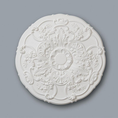 Yes-Online M78 Ceiling Rose - Medallion Lightweight Resin Decor Traditional Floral Light Chandelier Feature Paintable Ceiling Centre 48Cm - image 1