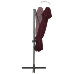 Berkfield Cantilever Umbrella With Double Top Bordeaux Red 250X250 Cm - thumbnail 5