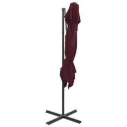 Berkfield Cantilever Umbrella With Double Top Bordeaux Red 250X250 Cm - thumbnail 4
