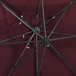 Berkfield Cantilever Umbrella With Double Top Bordeaux Red 250X250 Cm - thumbnail 6