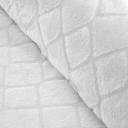 Catherine Lansfield Bedding Cosy Diamond Faux Fur Duvet Cover Set With Pillowcases White - thumbnail 4
