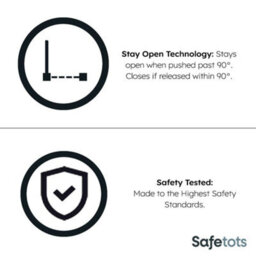 Safetots Curved Top Safety Gate, 216Cm - 225Cm, Matt Grey, Pressure Fit Stair Gate - thumbnail 5