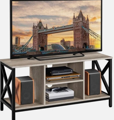 Tv Stands With Shelves Tv Console Unit For Living Room  Entertainment Room Grey - image 1