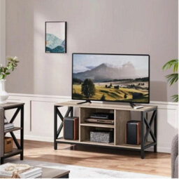 Tv Stands With Shelves Tv Console Unit For Living Room  Entertainment Room Grey - thumbnail 3