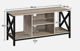 Tv Stands With Shelves Tv Console Unit For Living Room  Entertainment Room Grey - thumbnail 2