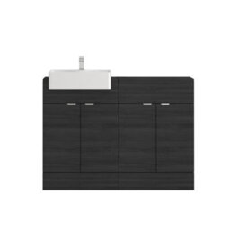 Royal Bathrooms Elena 1200mm Floor Standing Bathroom Vanity Sink Unit Hale Black Cabinet 4 Door With Semi Recessed Basin - thumbnail 6