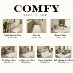Comfy Washable Low Pile Living Room Area Rug - Anti-Slip Felt Backing Cream 50Cm X 80Cm - thumbnail 5