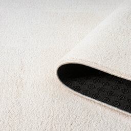 Comfy Washable Low Pile Living Room Area Rug - Anti-Slip Felt Backing Cream 50Cm X 80Cm - thumbnail 3