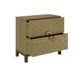 Wyld Haus Mantova Natural Oak Sunburst 2-Drawer Chest Of Drawers - thumbnail 5