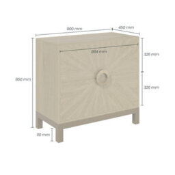 Wyld Haus Mantova Natural Oak Sunburst 2-Drawer Chest Of Drawers - thumbnail 4
