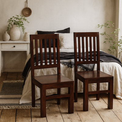 Wyld Haus Phuket Set Of 2 Dark Mango Wood Slat-Back Dining Chairs - image 1