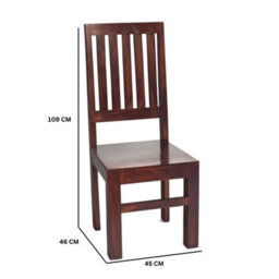 Wyld Haus Phuket Set Of 2 Dark Mango Wood Slat-Back Dining Chairs - thumbnail 3