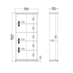 Wyld Haus Osaka Farmhouse Dark Grey Wooden Tall Bookcase - thumbnail 9