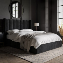 Stratus Interiors Madison Dusk Wing Back Ottoman Storage Bed Cream And Grey - King - thumbnail 6