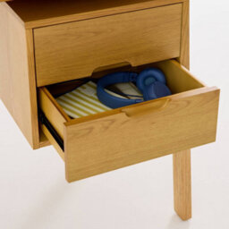 Sweeek - Desk With 2 Drawers Hevea Wood And Oak Veneer Natural 120X57X76 Cm - Alana - thumbnail 7