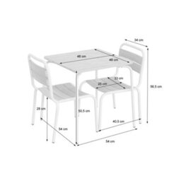 Sweeek - Children's Garden Table With Steel And Wood Decor + 4 Chairs, Beige 48X48X47 Cm - Suzie - thumbnail 5