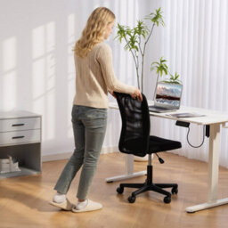 Vinsetto Armless Office Chair, Swivel Desk Chair W/ Adjustable Height, Black - thumbnail 7
