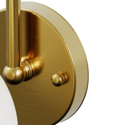 Living And Home Gold Modern Wall Light With Glass Lamp Shade ,brass Effect Wall Light - thumbnail 8