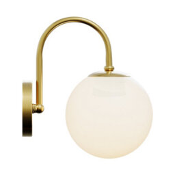 Living And Home Gold Modern Wall Light With Glass Lamp Shade ,brass Effect Wall Light - thumbnail 4