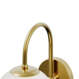 Living And Home Gold Modern Wall Light With Glass Lamp Shade ,brass Effect Wall Light - thumbnail 6