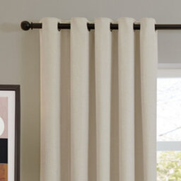 furn. Furn Soft Chenille Blackout Eyelet Curtain Pair, Ecru, (W) 229 X (D) 137Cm - thumbnail 6