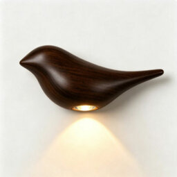 Amorly Dark Wood Grain Bird Wall Sconce, Rechargeable Motion Sensor Wireless Wall Light,for Bedroom, Hallway, Stairway (Right Facing) - thumbnail 1