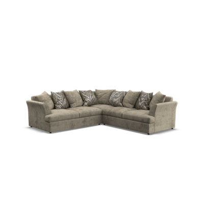 Furnishings For Less UK Mellors Stone Beige Chenille 5 Seater Corner Sofa L Shaped 2 Corner 2 Scatter Back - image 1