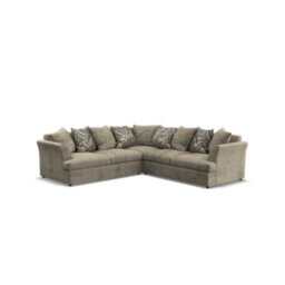 Furnishings For Less UK Mellors Stone Beige Chenille 5 Seater Corner Sofa L Shaped 2 Corner 2 Scatter Back