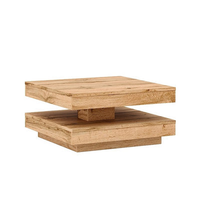 Heze Furniture Cotto Modern Coffee Table With Rotating Tabletop - Wotan Oak - image 1