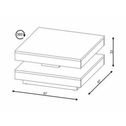 Heze Furniture Cotto Modern Coffee Table With Rotating Tabletop - Wotan Oak - thumbnail 4