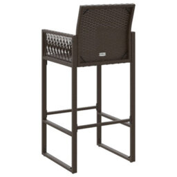 Berkfield Garden Bar Stools 2 Pcs Brown Poly Rattan - thumbnail 7