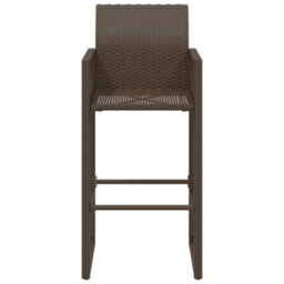 Berkfield Garden Bar Stools 2 Pcs Brown Poly Rattan - thumbnail 5