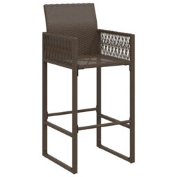 Berkfield Garden Bar Stools 2 Pcs Brown Poly Rattan - thumbnail 4