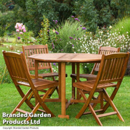 Garden Gear 4 Person Acacia Garden Dining Set, Folding Design - thumbnail 2