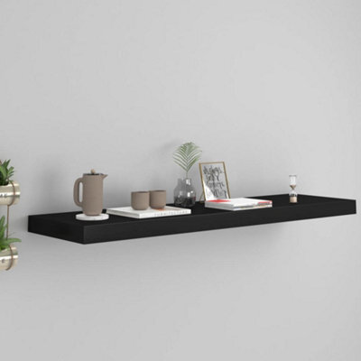 Berkfield Floating Wall Shelf Black 90X23.5X3.8 Cm Mdf - image 1